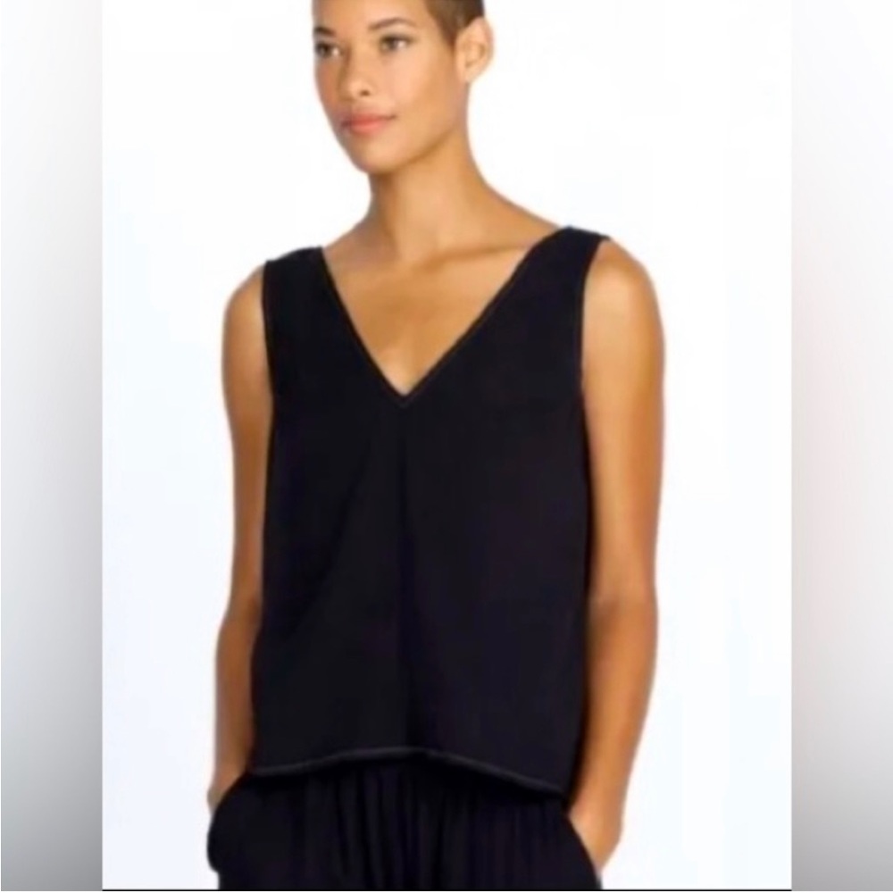 NWT Calme Johnny Was Small Double V-Neck Cotton Drape Tank